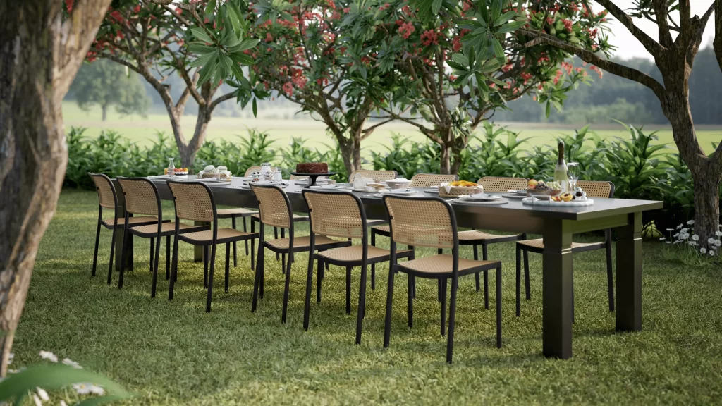 Cadeira Bali ao ar livre em buffet